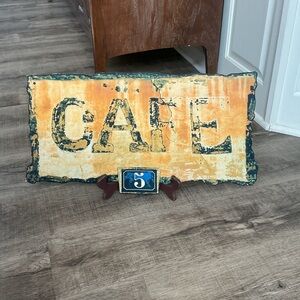 Vintage Cafe Sign On A Wall In France Limited Edition Print Barloga Studios